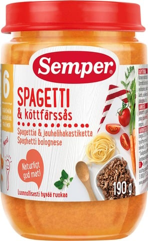 Semper Spaghetti Bolognese 190g 6 months